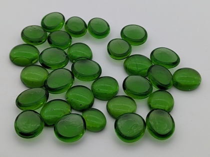 Preview: Glasnuggets grün transparent 15-17 mm/1 kg